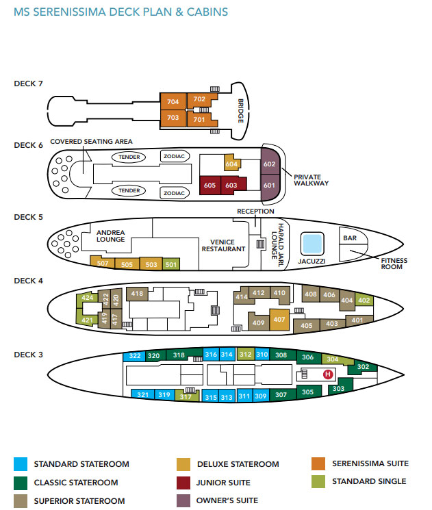 MS SERENISSIMA , hotel, sistemazione alberghiera